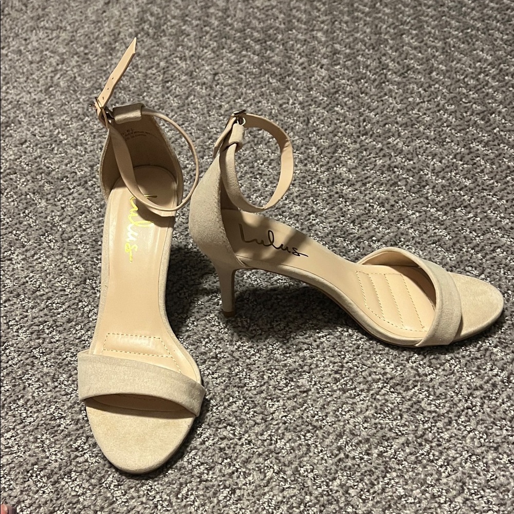 Lulu's Nude Ankle Strap Heels